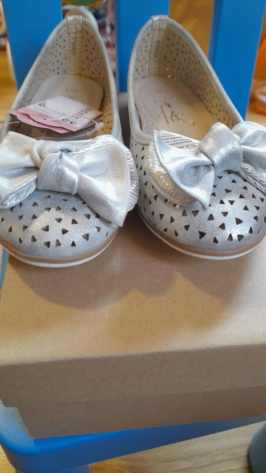 Balerinki 32 złote azurowe lato komunia wesele magic lady 19 cm
