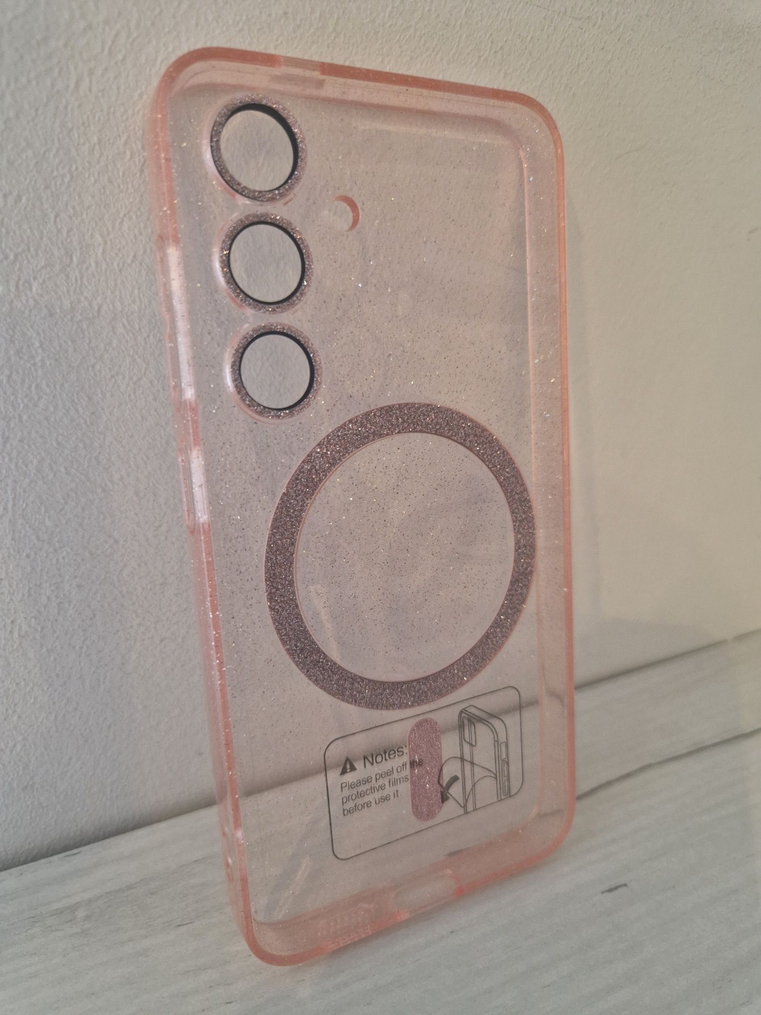 Glitter Magsafe Case do Samsung Galaxy S23 różowy clear