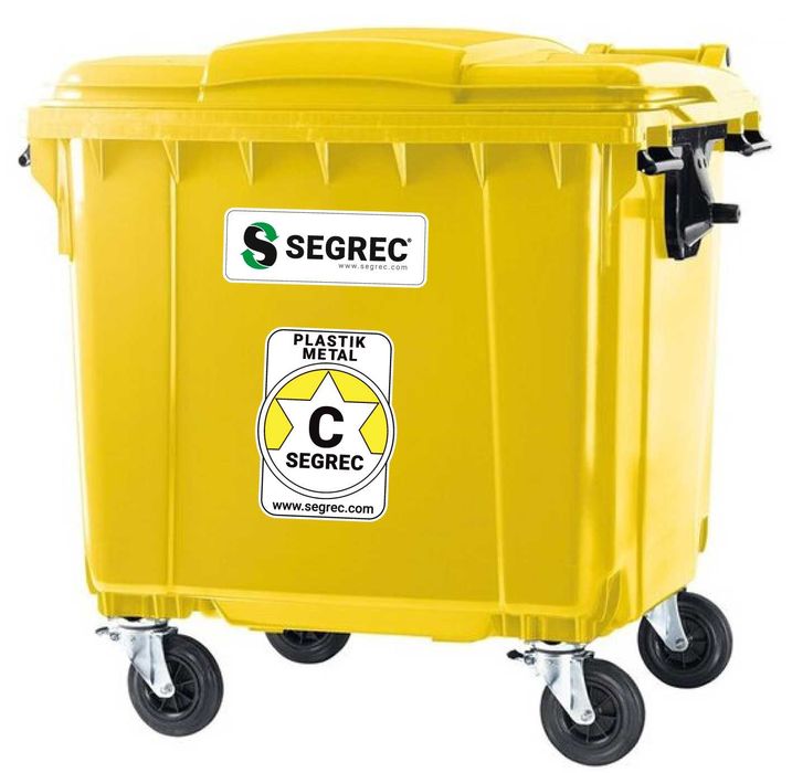 SEGREC Zestaw 4 Kosze 1100L Classic Bio (Niebieski/Zielony/Żółty/Brąz)