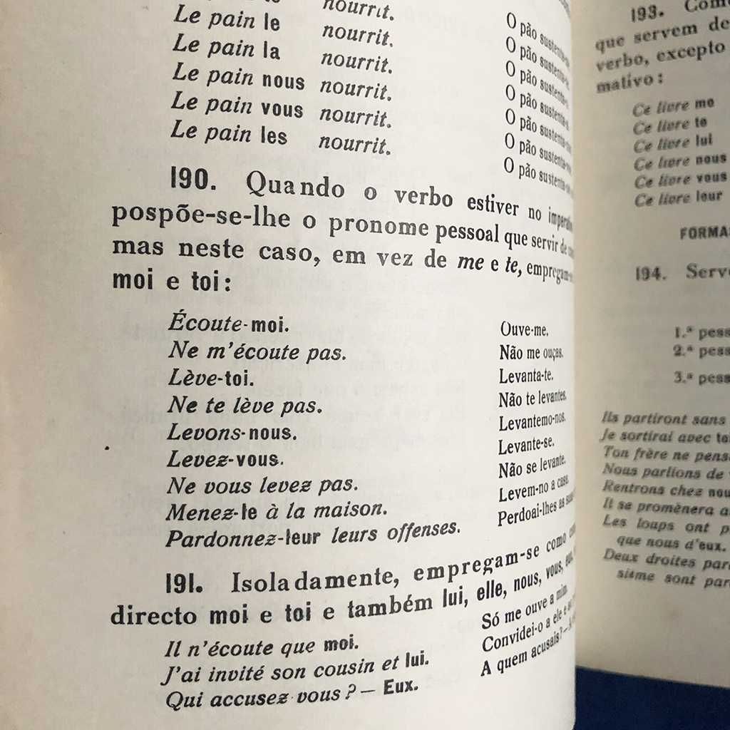 Manual Antigo GRAMÁTICA DE FRANCÊS 2.º Ciclo Liceal 1958