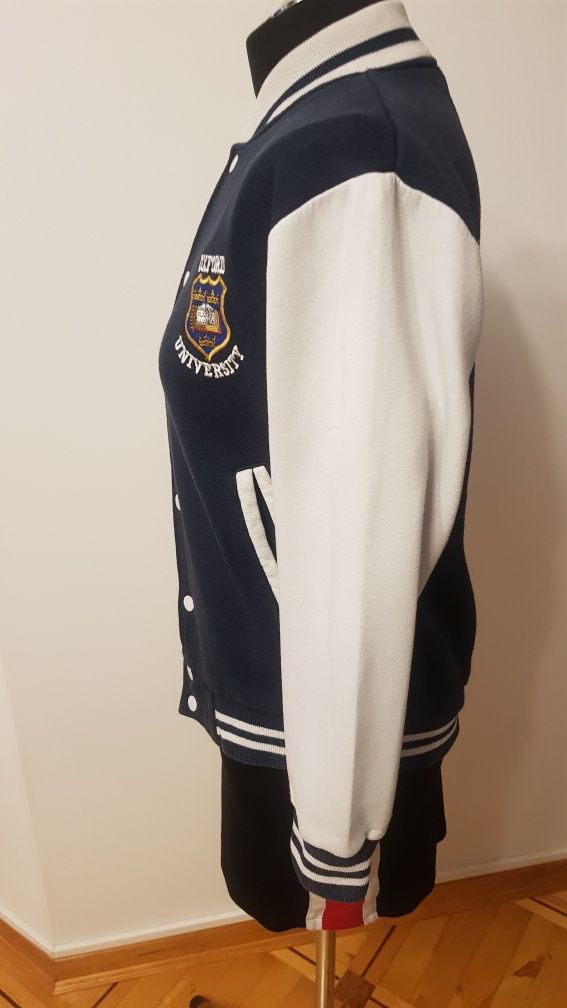 Bluza Oxford, biało-granatowy, rozmiar XS