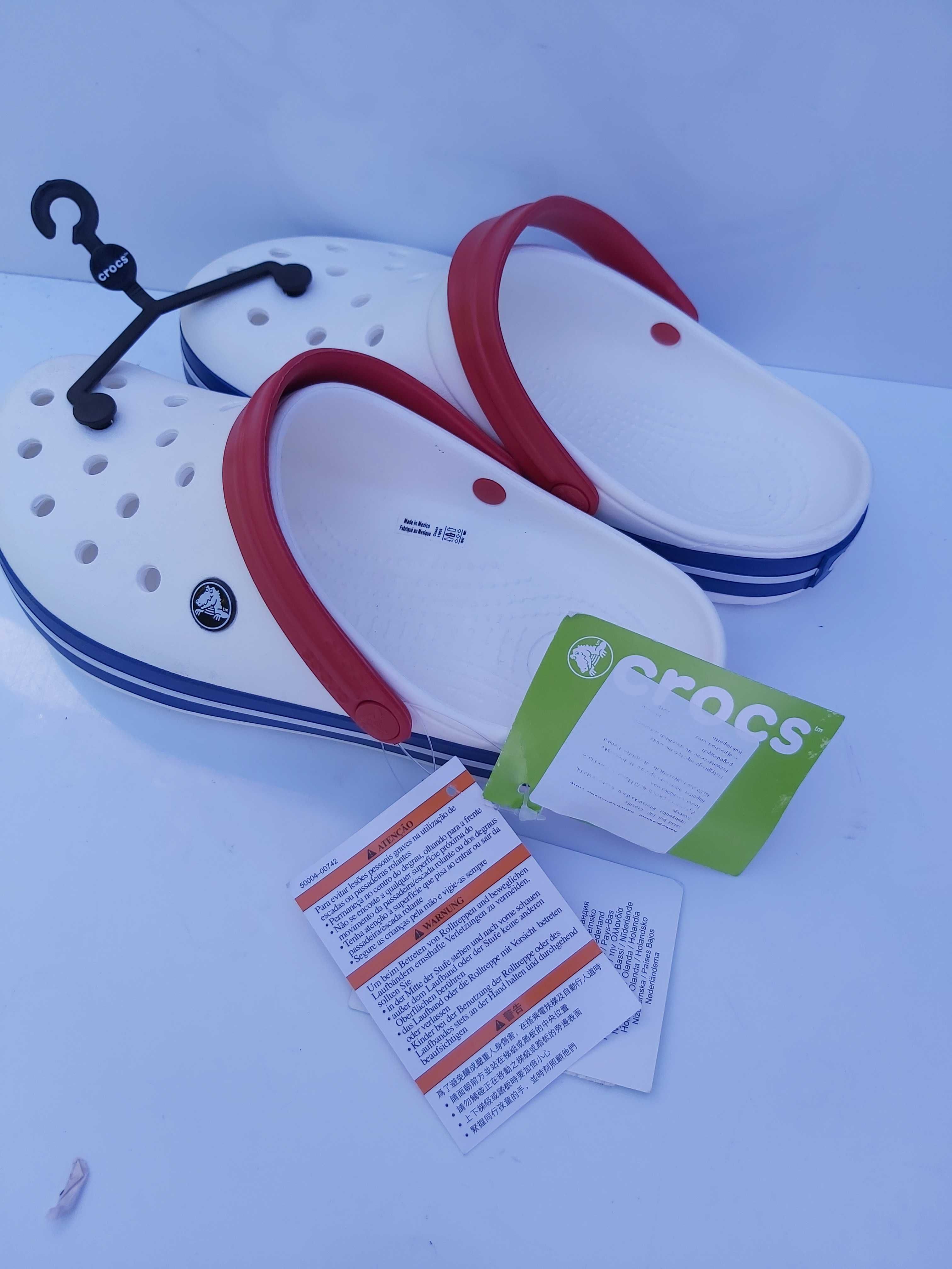 SP Sandały klapki CROCS crockband białe granat relaxed m7 w9 39 40