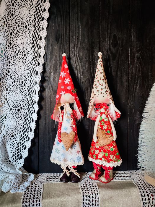 Новорічний різдвяний декор: хендмейд лялька ангел ручна робота