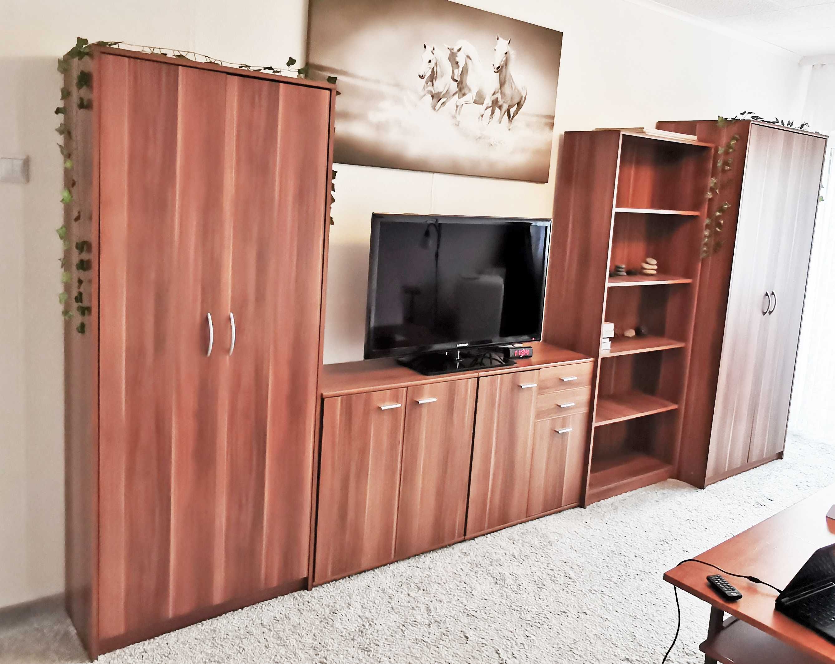 Segment Meblościanka Śliwa Wallis Szafa komody regały meble Łódź 377cm