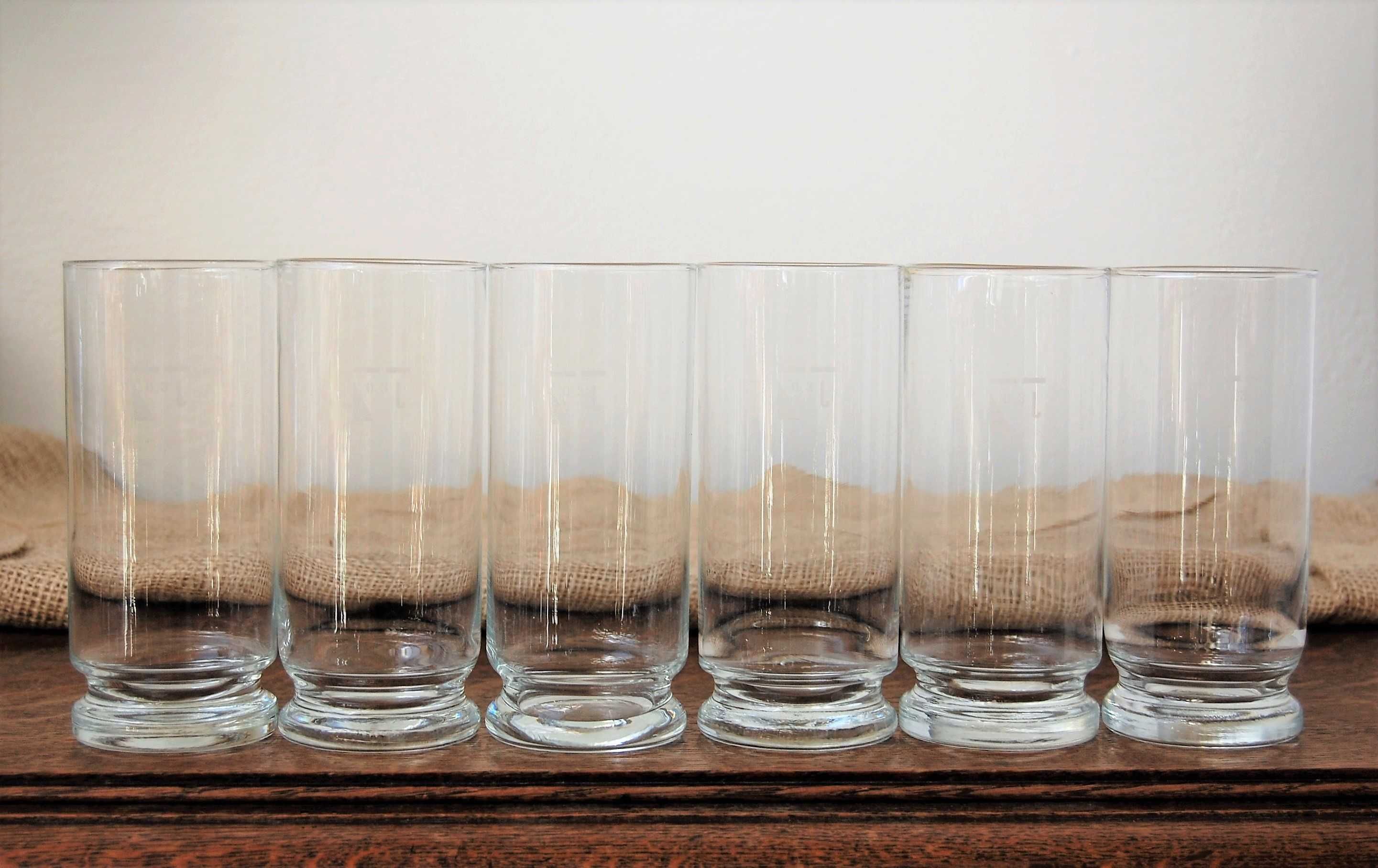 Szklanki ręcznie formowane, Dubeczno 0,3l, 6 sztuk, vintage