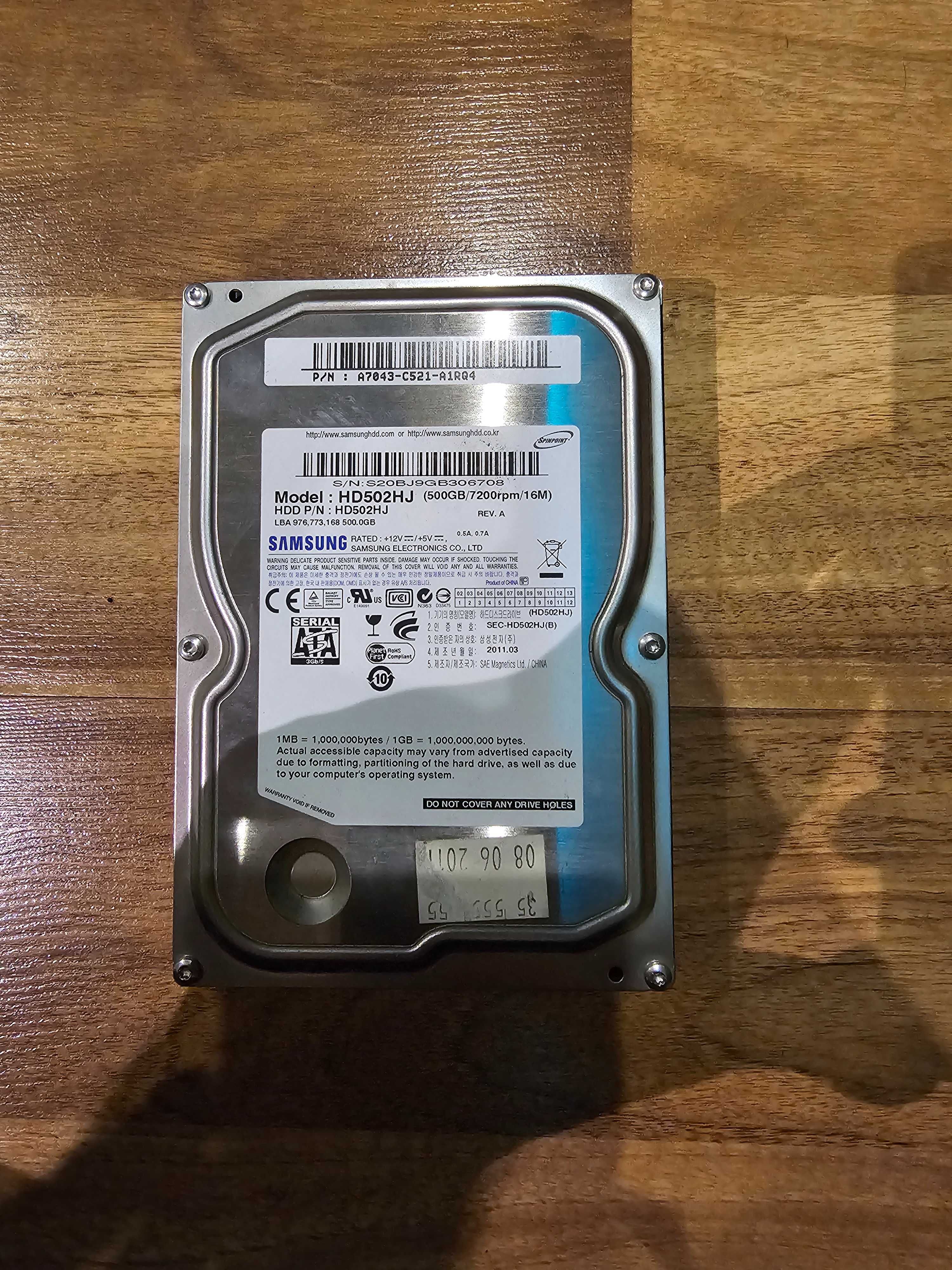 Dysk Samsung hd502hj 500GB