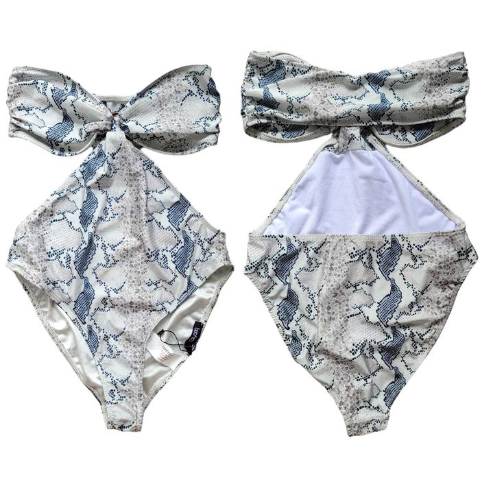 Nowy strój kostium kąpielowy monokini 38,M Boohoo wzór wąż