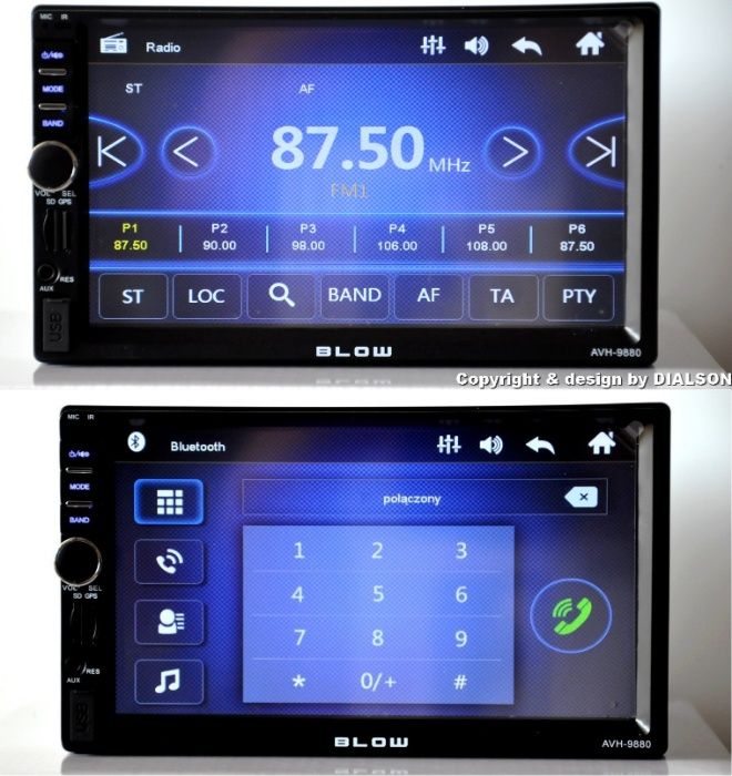 Radio Samochodowe BLOW 2DIN USB 7 Nawigacja GPS do IGO MAPY EUROPY PL