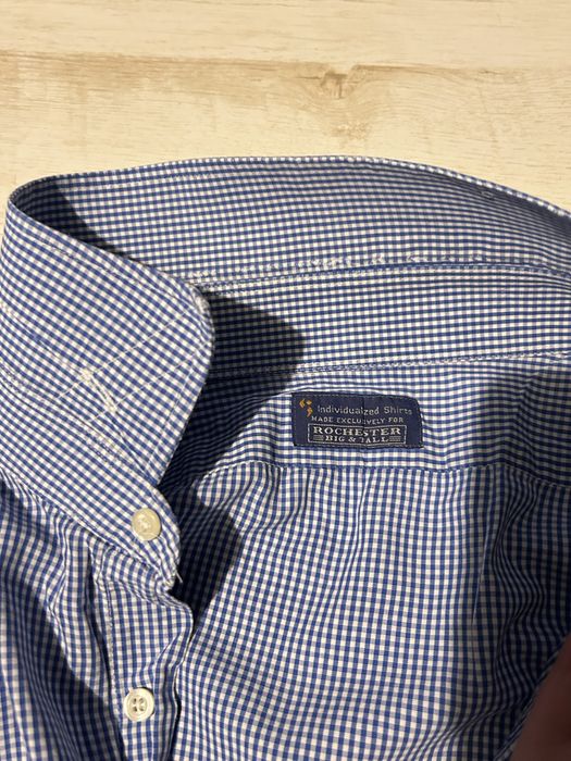 Koszula męska duża w biało-niebieską kratkę