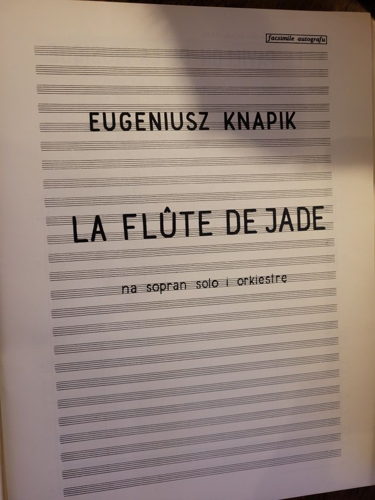 Nuty E.Knapik La Flûte De Jade /na sopran solo i orkiestrę/ partytura