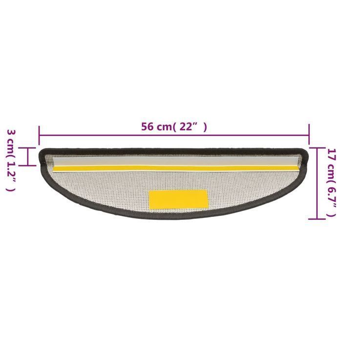 vidaXL Nakładki na schody, 10 szt., 56x17x3 cm, ciemnoszare
