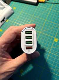 Зарядний пристрій EU на 4 USB з підсвіткою QC 3.0 (Quick Charge 3.0)