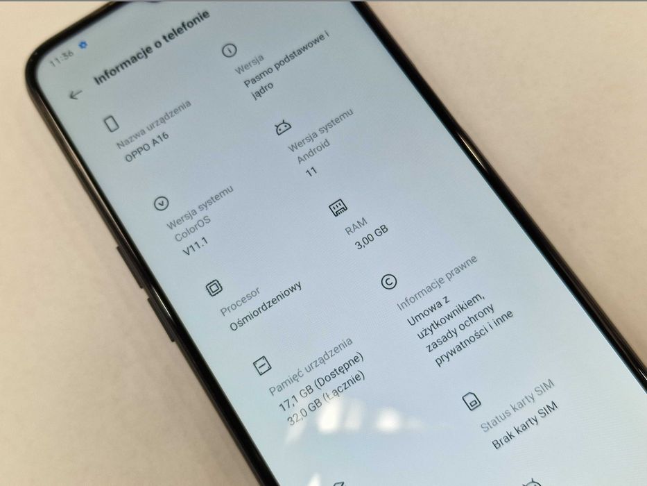 Oppo A16 Dual SIM/ 3GB/ 32GB/ Crystal Black/ Grade A- + ładowarka