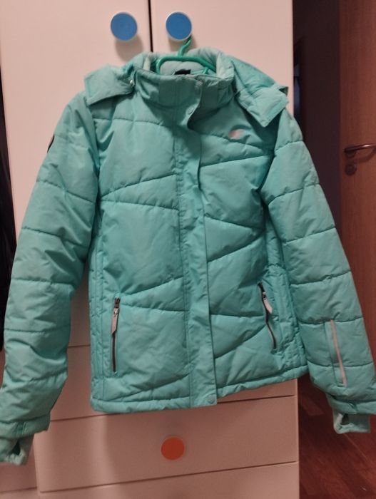 Kurtka dziewczęca narciarska 4F 164 turkusowa