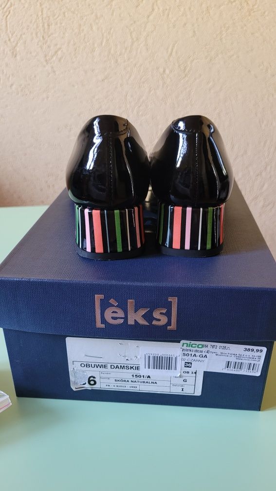 Buty damskie skóra lakierki. Roz. 36 Firmowe EKS. Nowe.