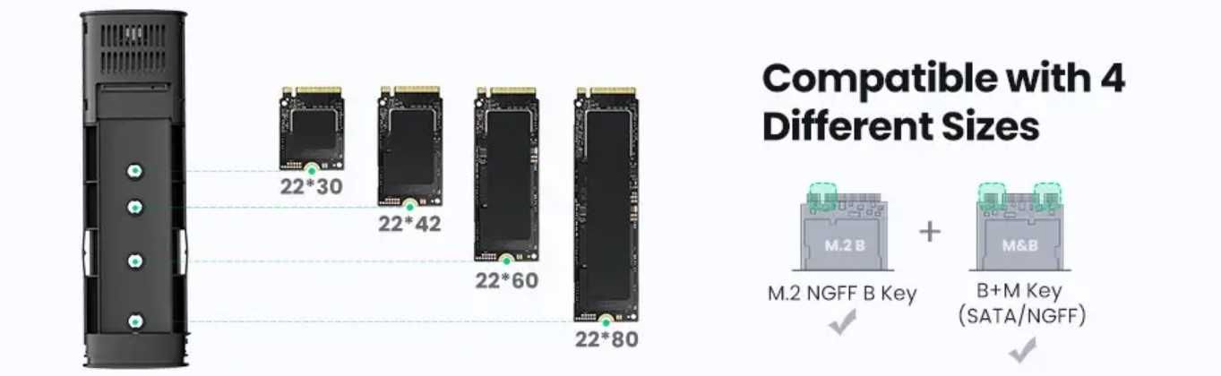 Зовнішня кишеня Ugreen CM400 M.2 SATA NGFF - USB Type-C (10903) Grey