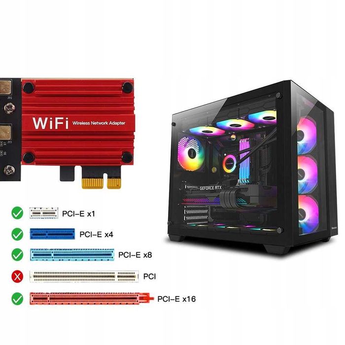 Karta sieciowa Wi-Fi 7 BE200PCI-E Bluetoo 5.4 do 8774 Mb/s TRI BAND 6g