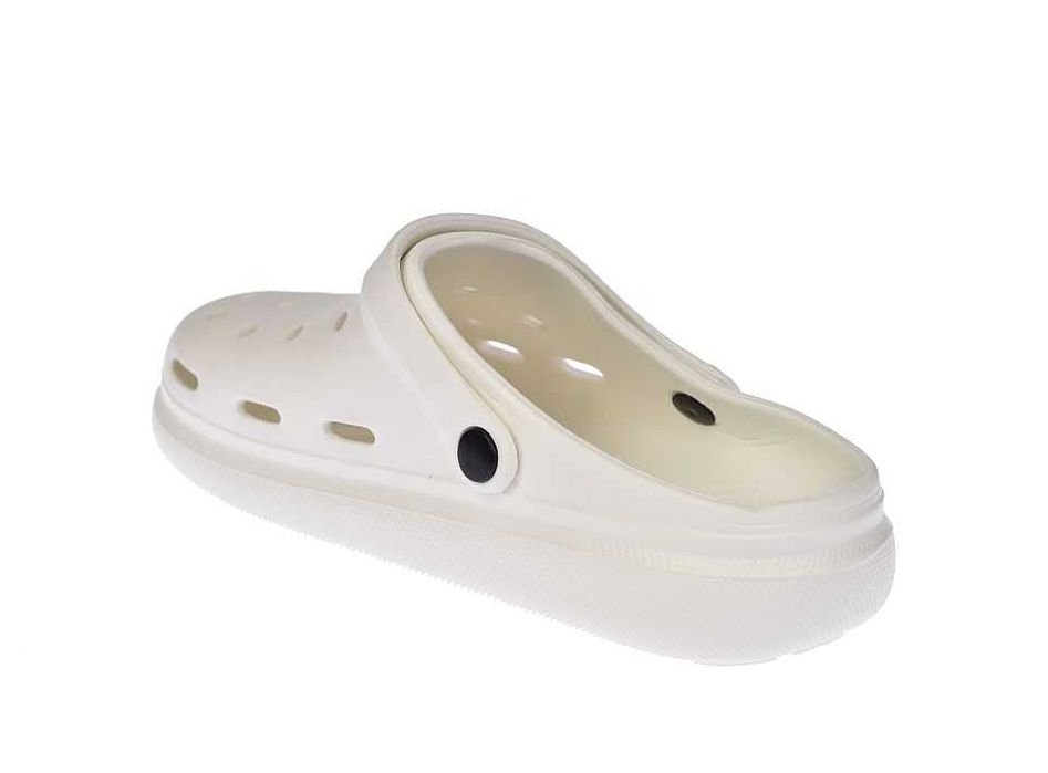 Białe klapki kroksy chodaki piankowe z paskiem sandały E6201 WT r 37