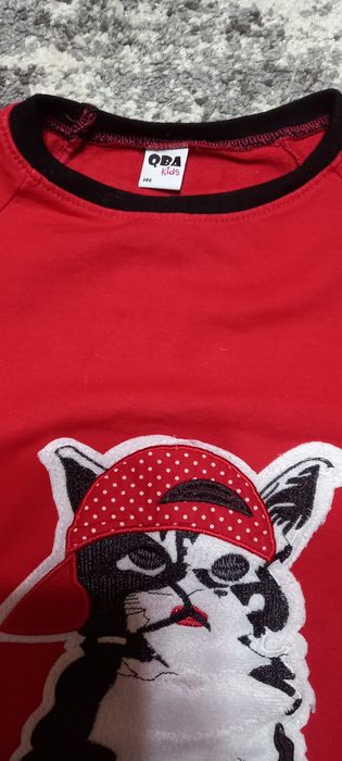 Czerwona tunika z kotem r.146 QBA kids