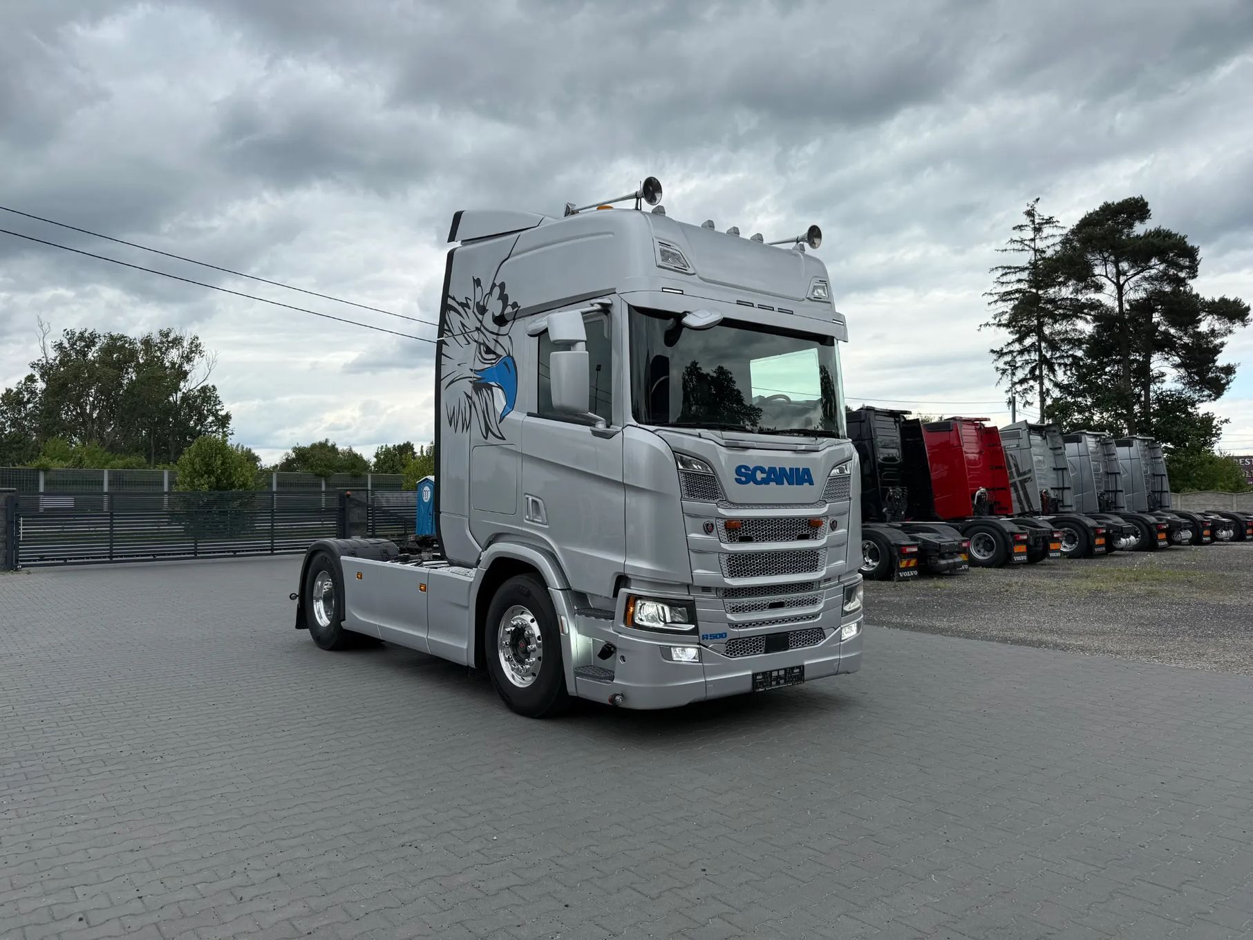 Scania R500/HYDRAULIKA/PODUSZKA P+T/SKÓRY/NAVI/RETARDER/METALIK