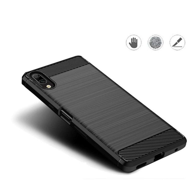 Carbon Case Elastyczne Etui Pokrowiec Xiaomi Redmi 7A Czarny