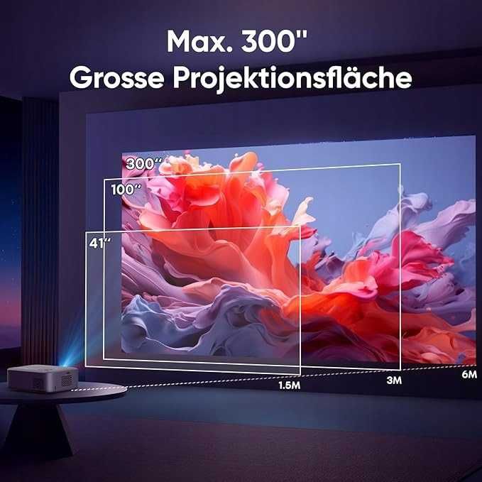 Puxinat AK-71 projektor 600 ANSI, 1080p, WiFi6/BT, autofokus/keystone