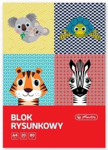 Blok rysunkowy A4/20K biały Cute Animals (10szt)