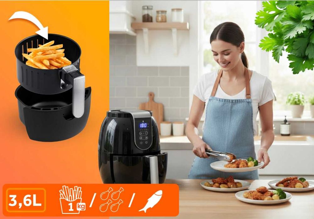 Mocna Air Fryer Berdsen 3.6L – zdrowe smażenie bez tłuszczu