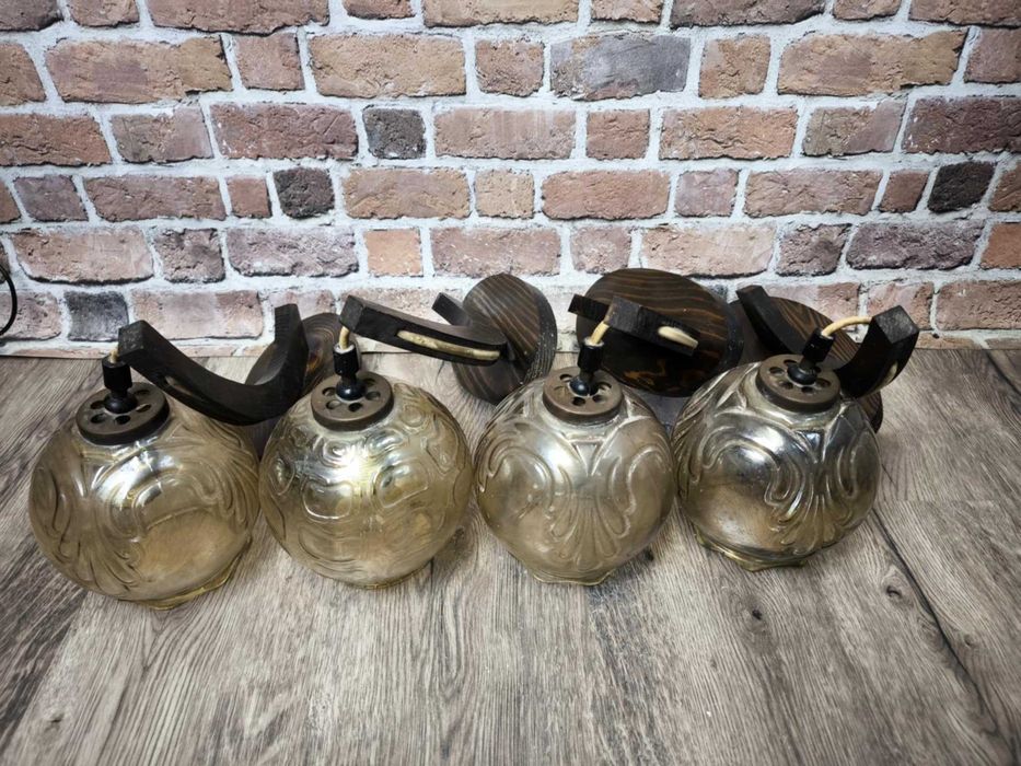 Lampy Retro PRL Kraków Nowa Huta Kinkiet 4 Sztuki