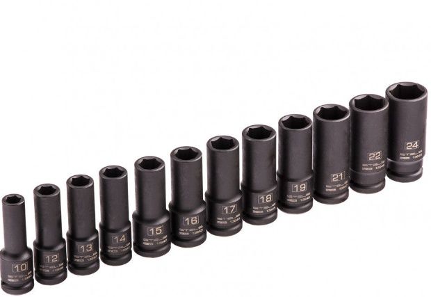 Набір ударних головок 1/2 Stels 10-24 мм 12шт подовжені