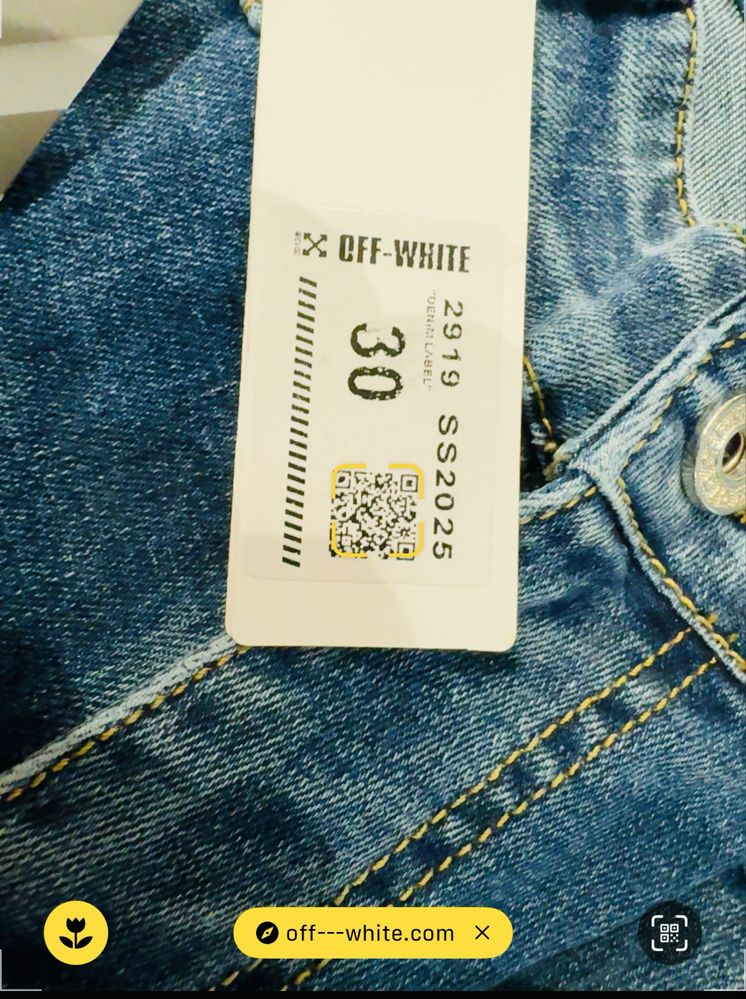 Off White spodnie jeansowe męskie