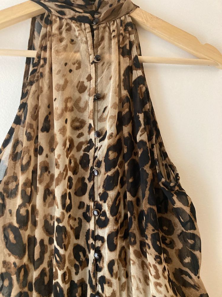 Vestido padrão leopardo - Zara - Tamanho M