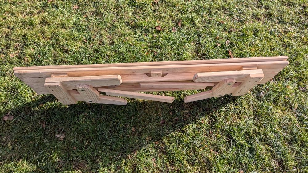 KOMPLET OGRODOWY składany 70X160 ławki z oparciami