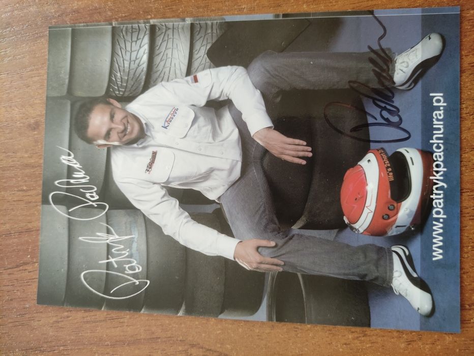 Autograf, podpis - Patryk Pachura Kierowca Samochód Kolekcja Sport