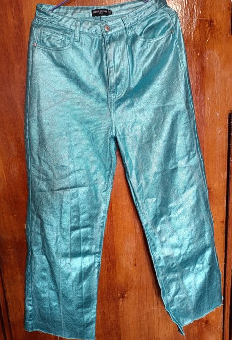 Джинсы широкие блестящие