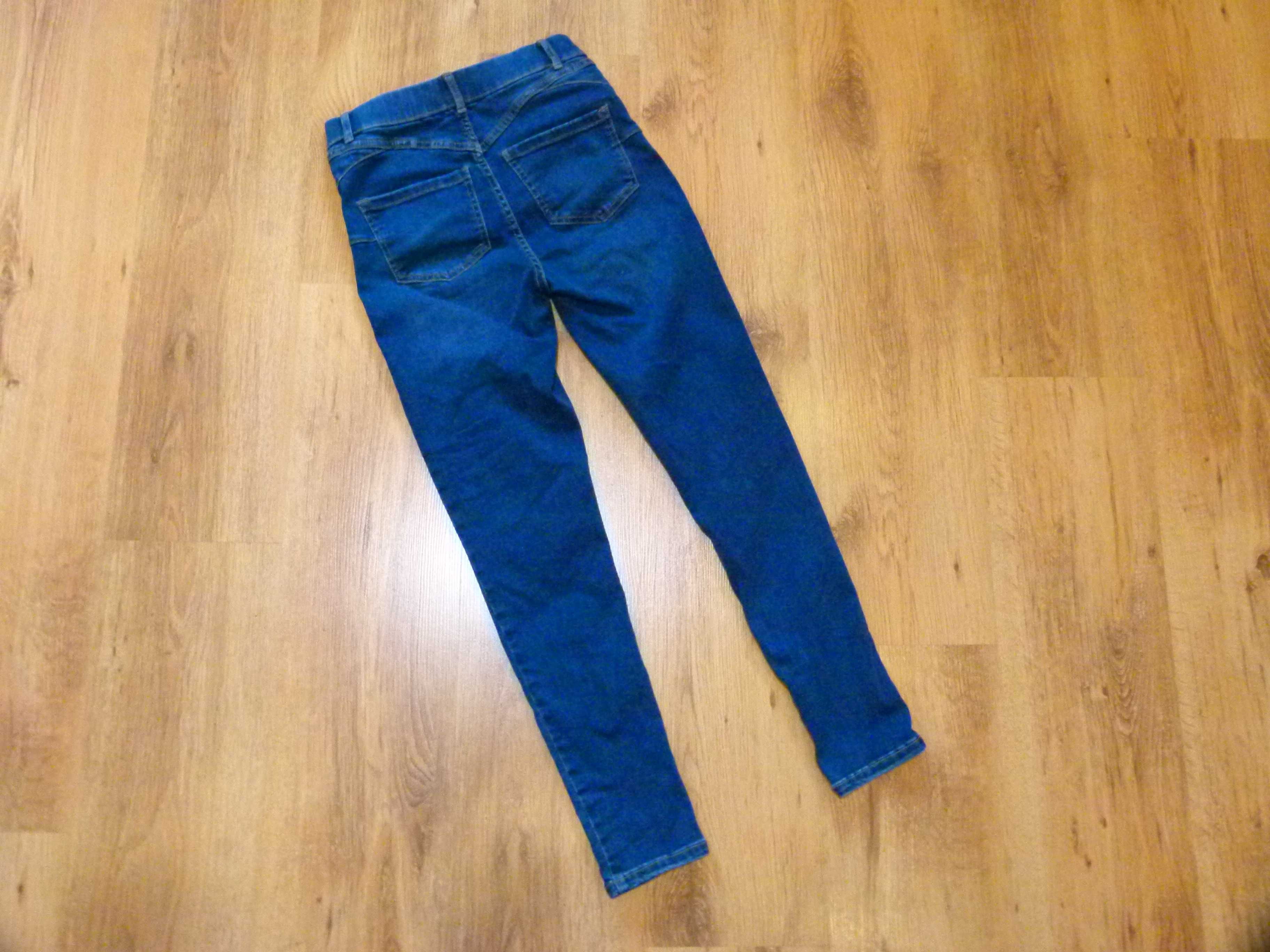 New Look spodnie rurki jeans wyższy stan rozm 34 XS