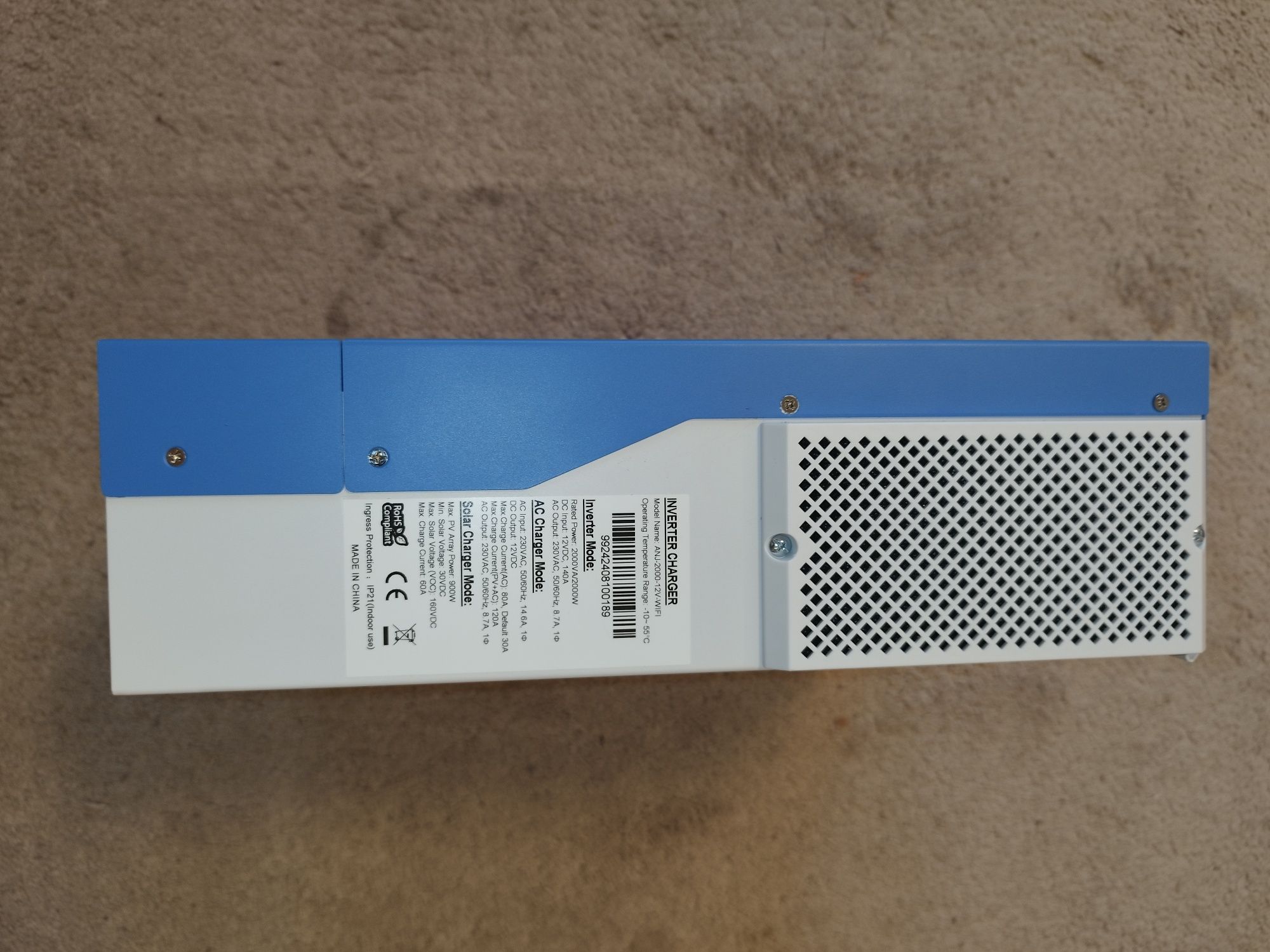 Гібридний інвертор ANENJI ANJ-2000-12V-WIFI, 12 В, 2000 Вт