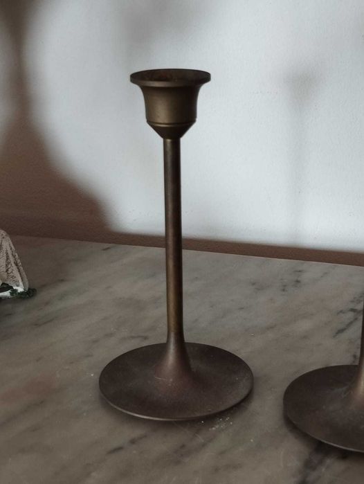 Conjunto 3 Castiçais Metal Antigo