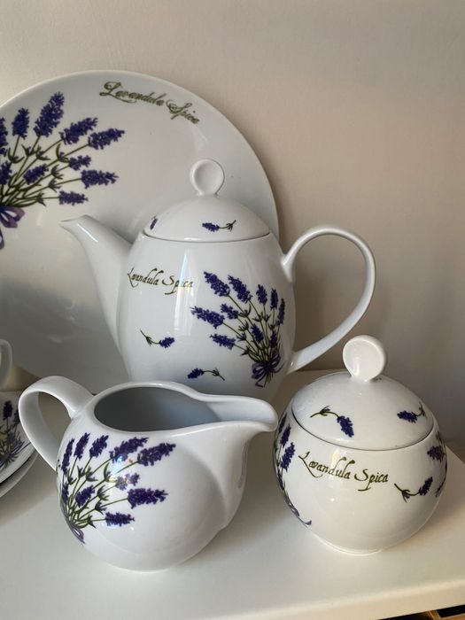 Lubiana serwis kawowy 16 el. / Lawenda / filiżanki czajnik