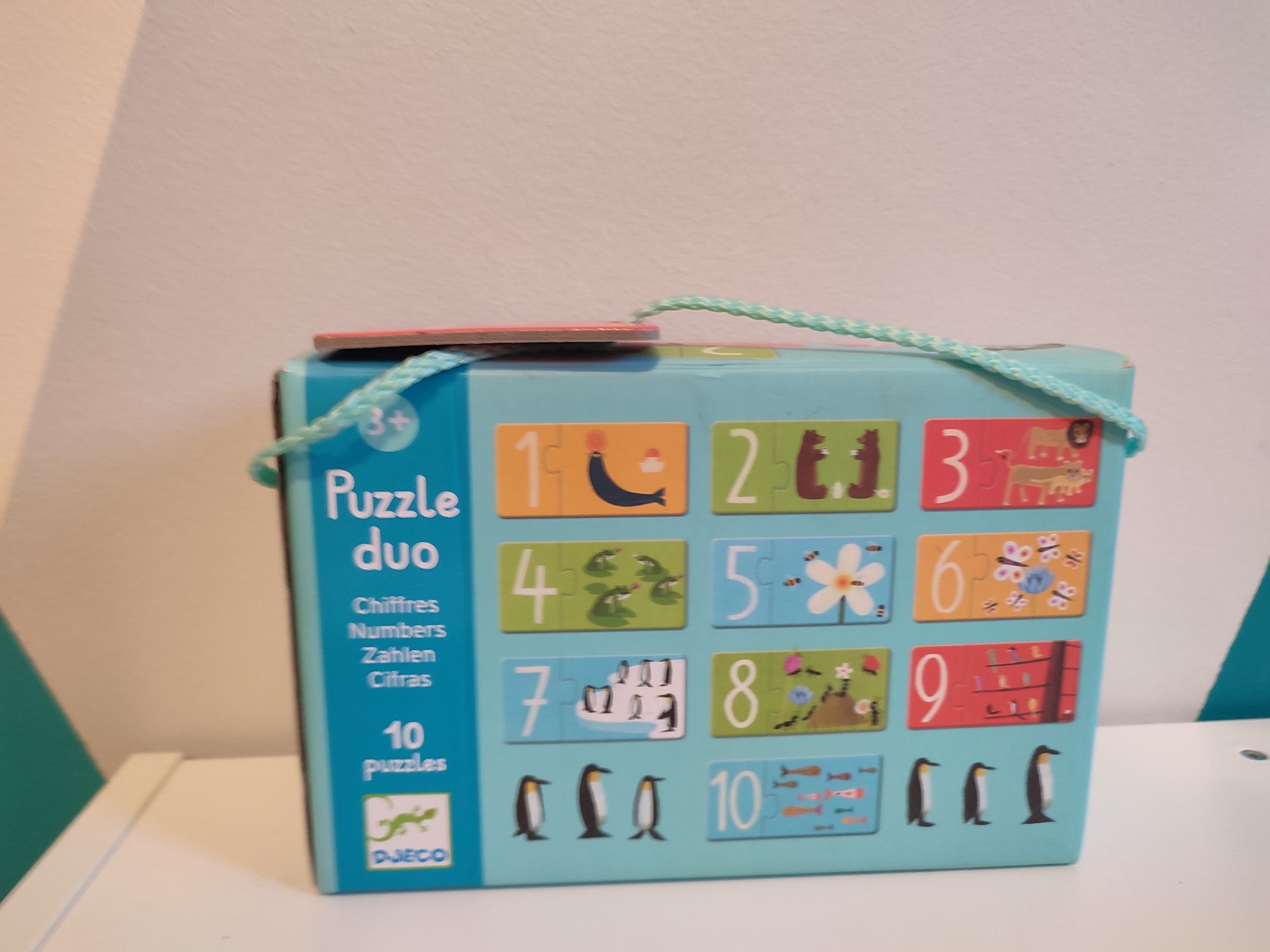 Puzzle Djeco Duo Cyfry +3 liczby nauka liczenia