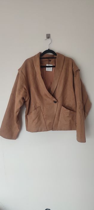 Kurtka marynarka ramoneska ala zamszowa na jesień viralowa