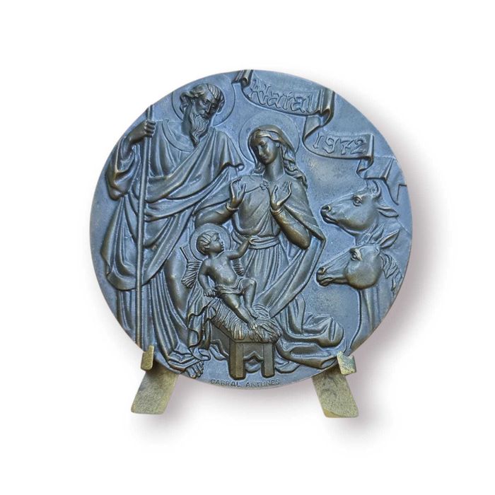 Medalha comemorativa “Natal 1972” – Cabral Antunes|Bronze duplo relevo