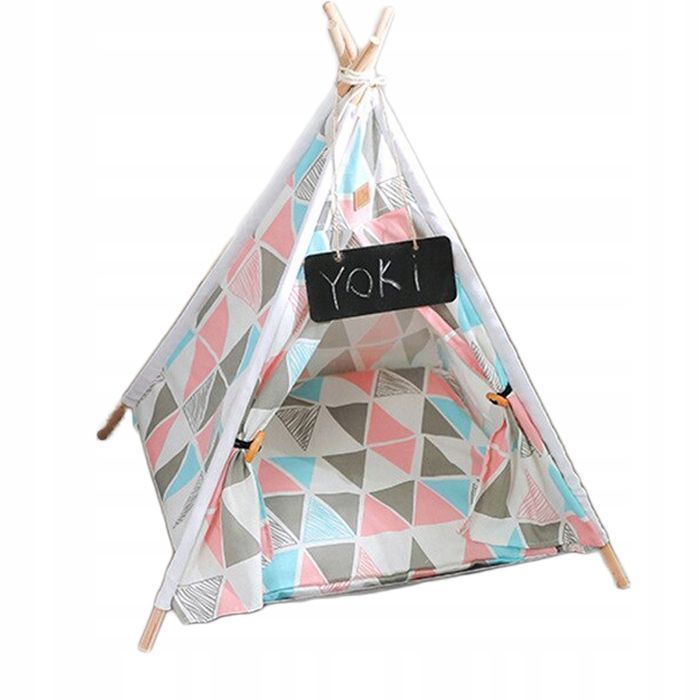 NAMIOT Tipi dla kota legowisko DOMEK Budka w kolorowe trójąty