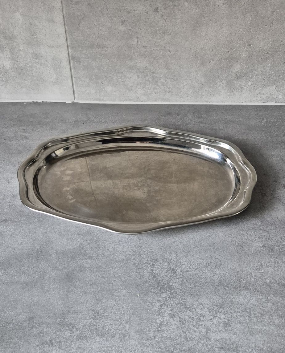 Taca, patera do serwowania 39 x 27 cm, metalowa