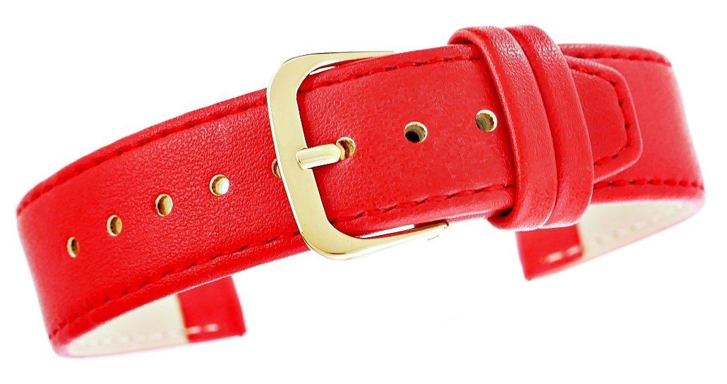 pasek do zegarka classic - skóra 20 mm 4999-20xxl-4z czerwony