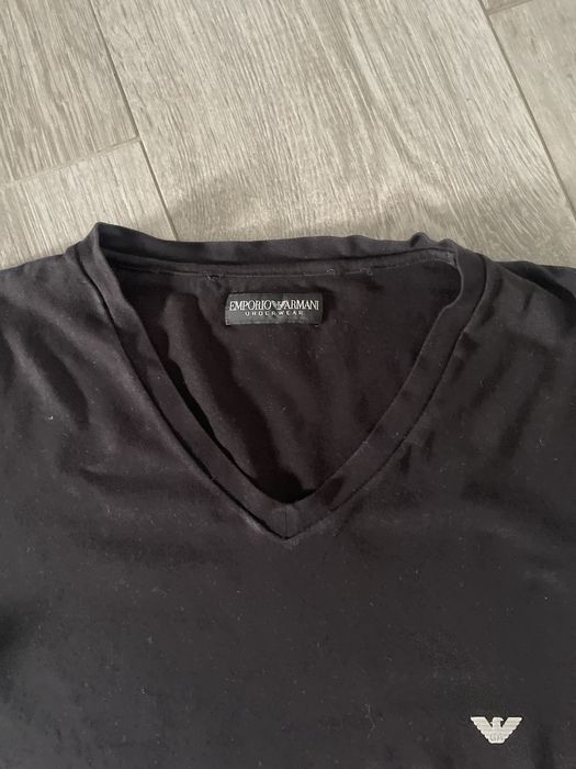 Emporio Armani T-shirt męski czarny logowany S
