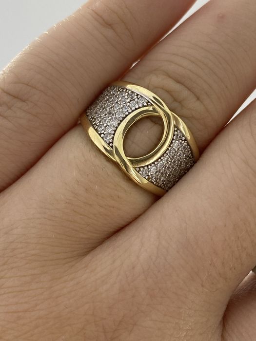 Złoty pierścionek damski,Próba 585. Nowy (6386)