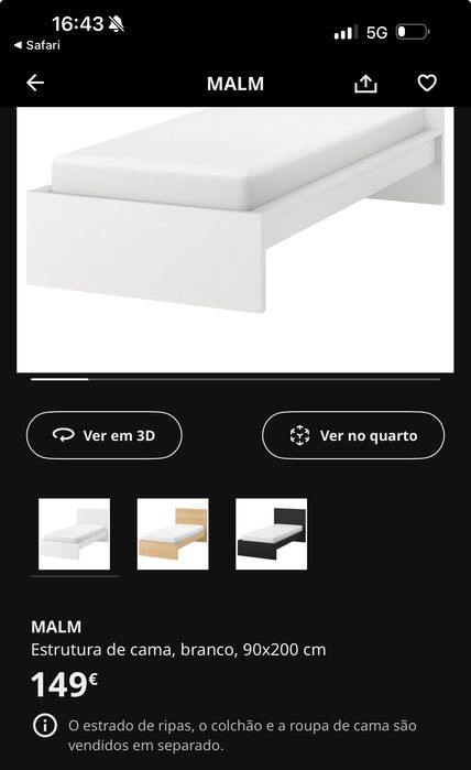 Cama malm solteiro Ikea