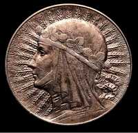 Moneta obiegowa II RP głowa kobiety 5zł 1933r