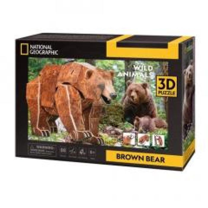 Puzzle 3D National Geographic Niedźwiedź Brunatny pudełko,222x302 mm